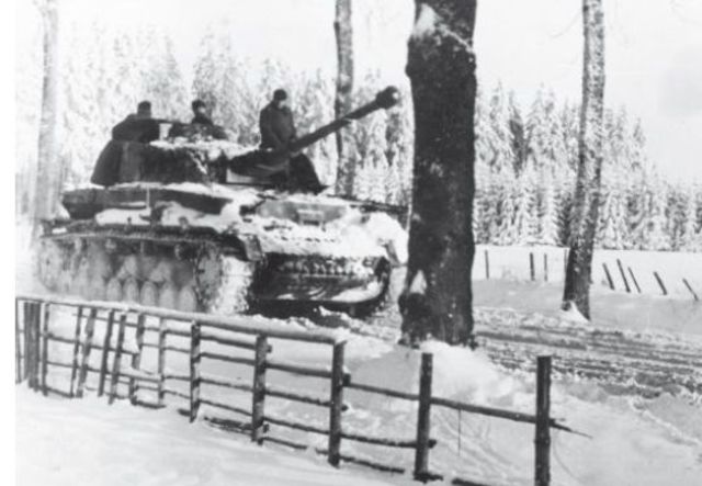 Panzer IV de la Leibstandarte en Lutrebois. 29 de Diciembre de 1944
