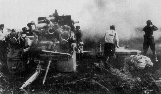 Un Flak 88 usando como pieza anticarro, en acción en el Frente Oriental