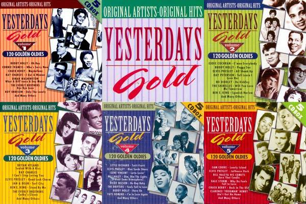 Various Artists - Yesterdays Gold - 120 Golden Oldies: Volume 1-5 (1987) {5 Box Sets}
