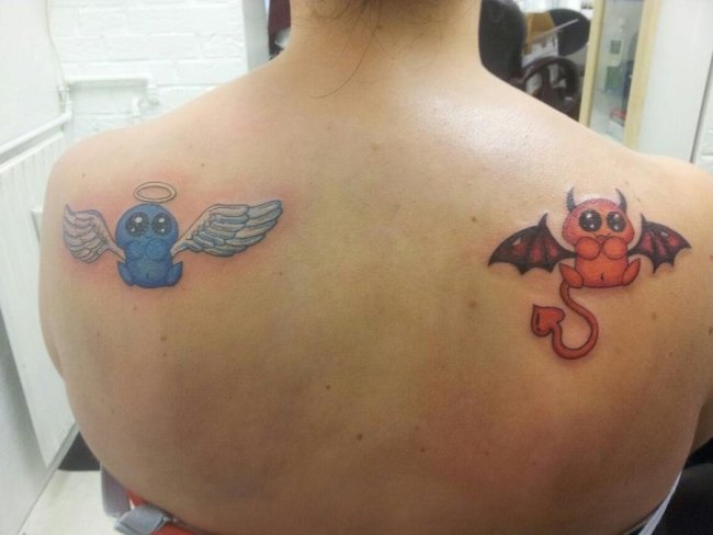 Ladies_angel_and_devil_spider_tattoos